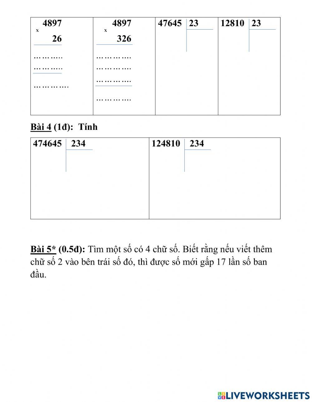 Ôn hè tuần 1 - 5A
