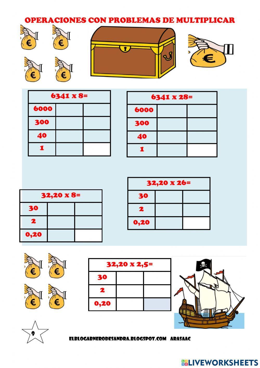 Multiplicaciones con rejilla abn