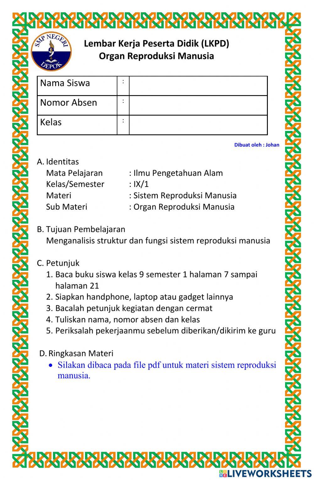 Sistem Reproduksi Manusia