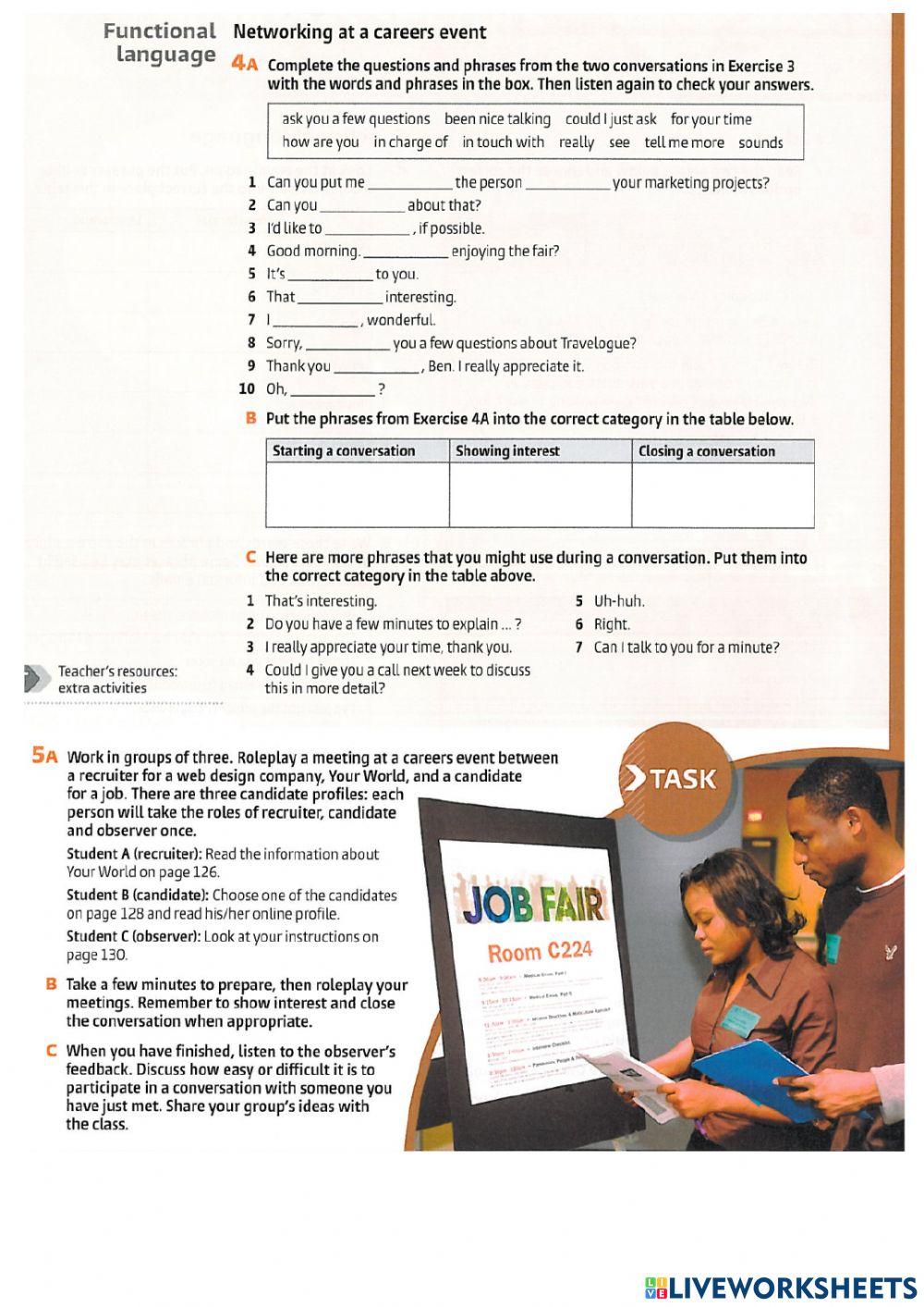 Networking at career events