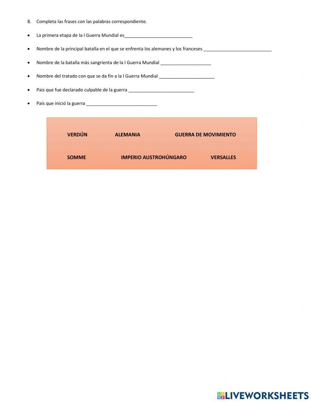 La primera guerra mundial