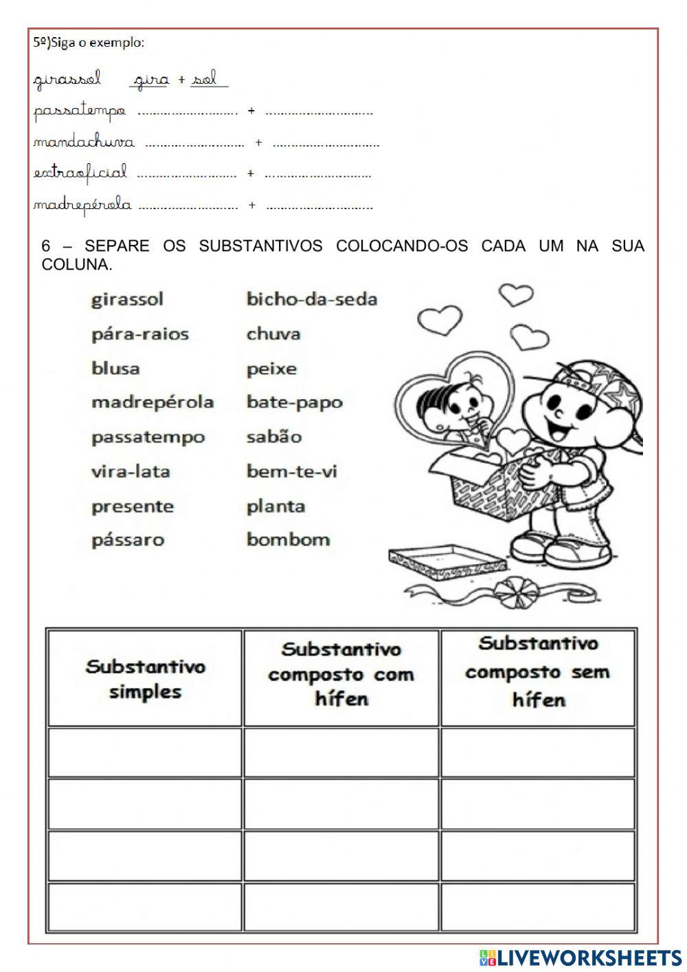 Substantivos simples e compostos