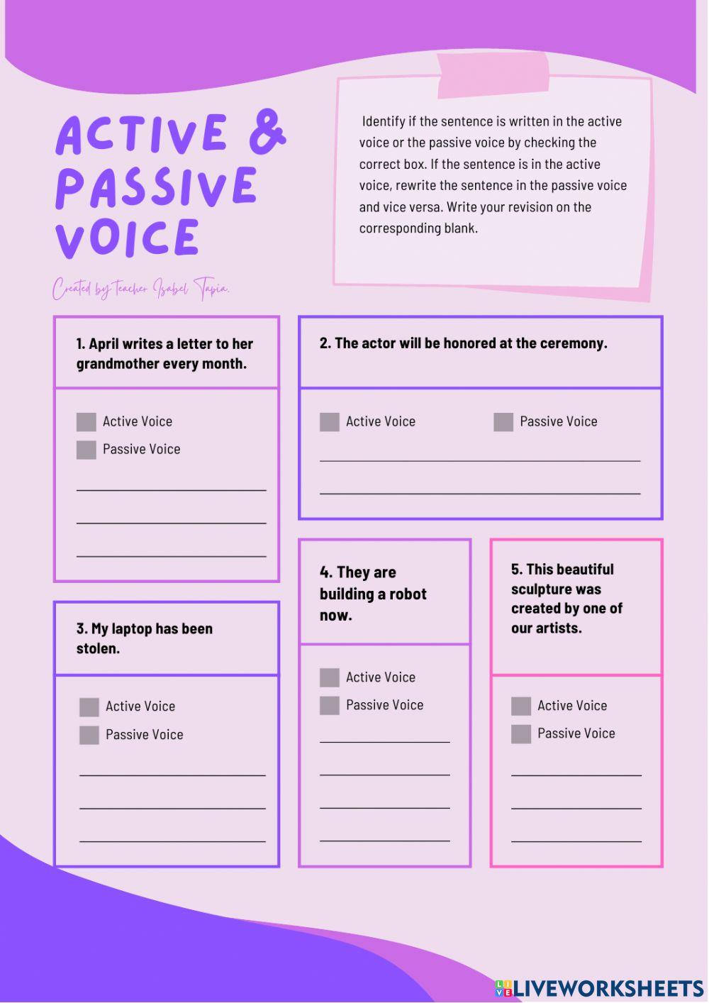 Active and passive voice