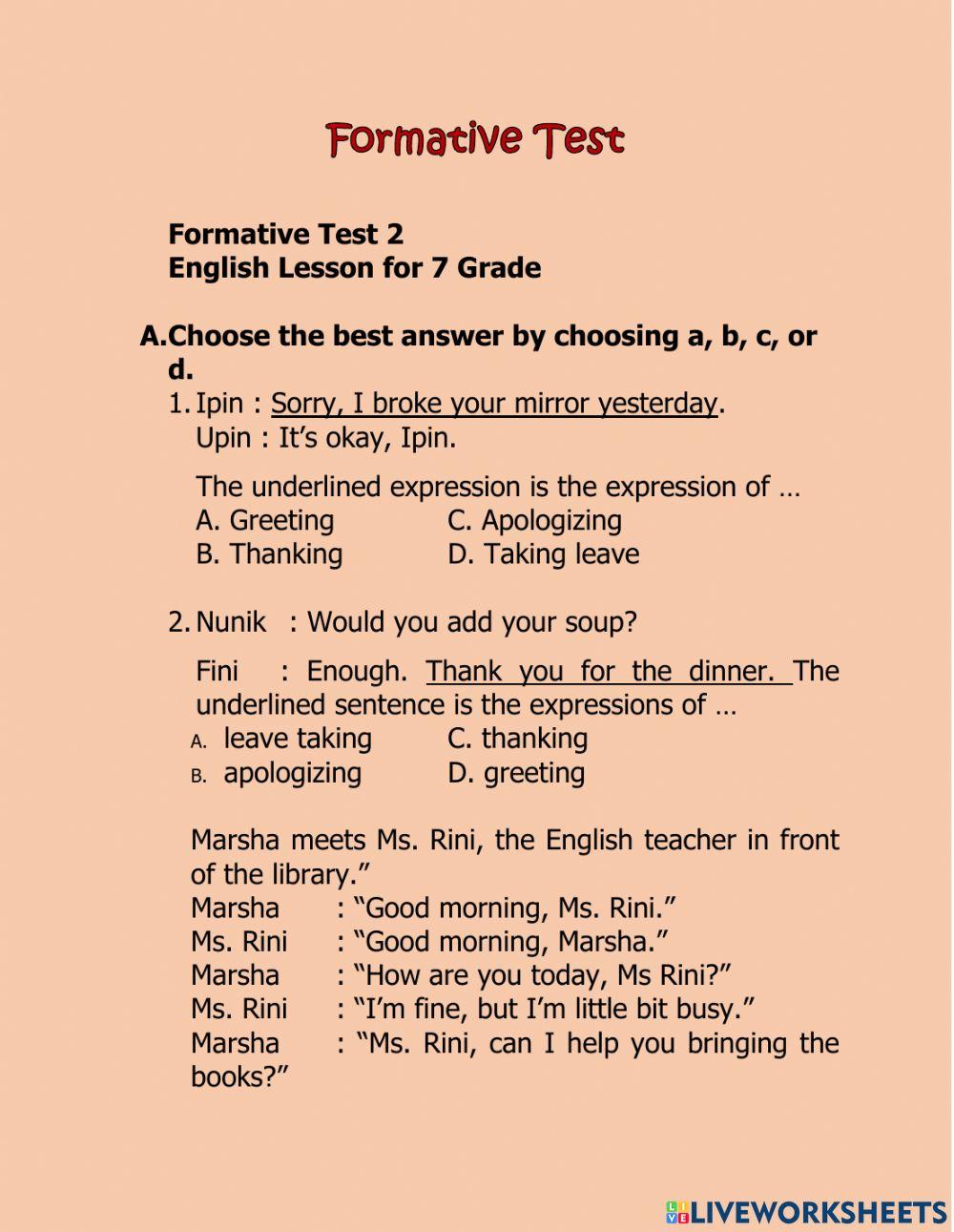 Formative Test 2