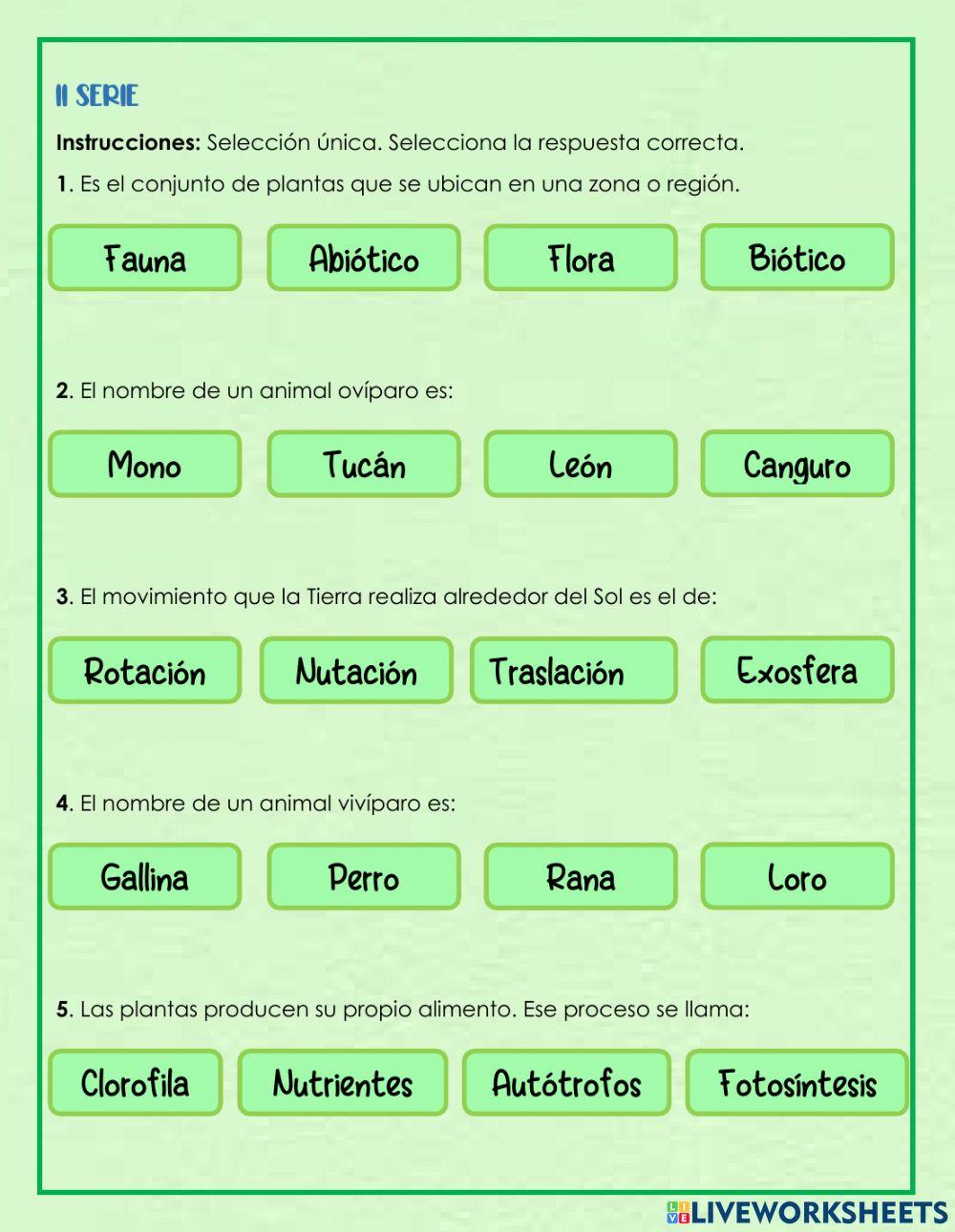 Evaluación Bloque III Medio Natural