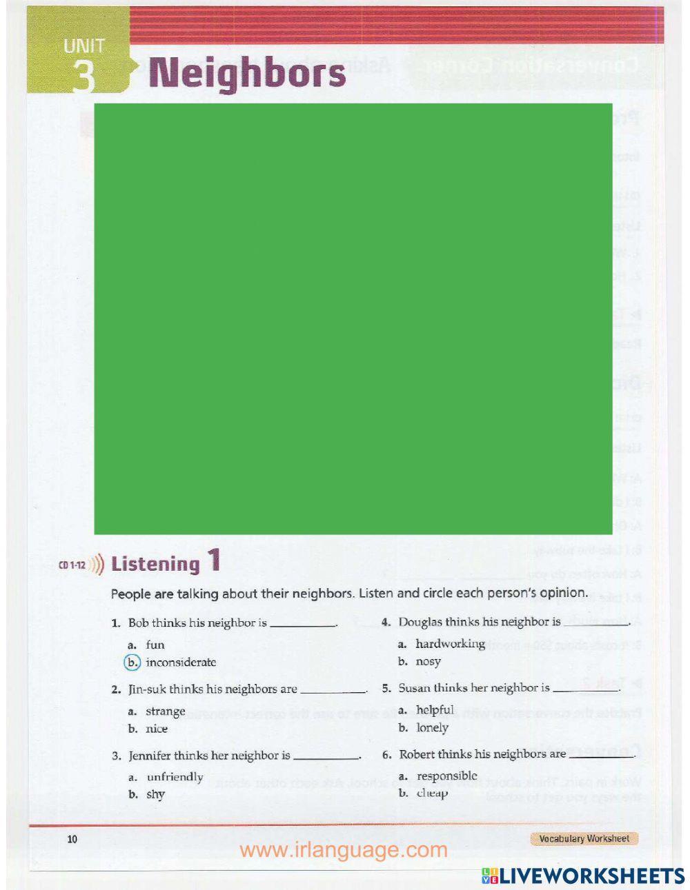Tactics for listening developing u3 worksheet live worksheets