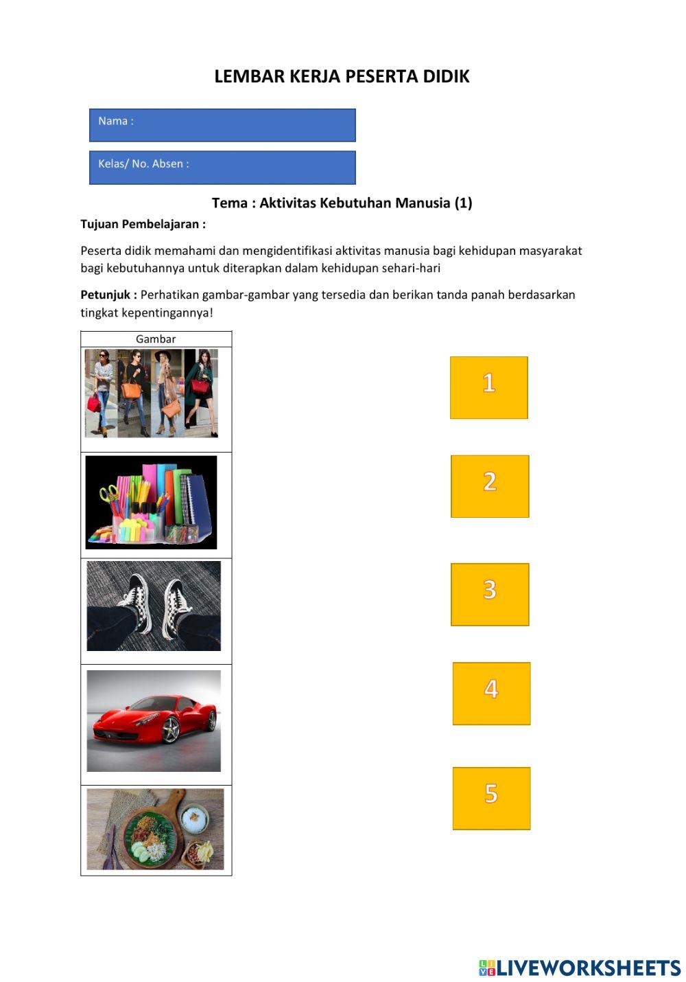 LKPD Aktivitas Memenuhi Kebutuhan