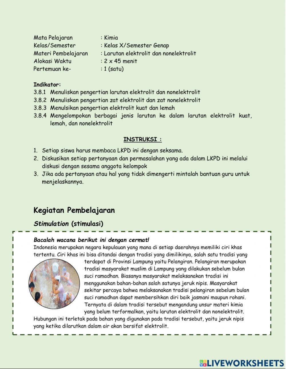 Daya Hantar Listrik Larutan