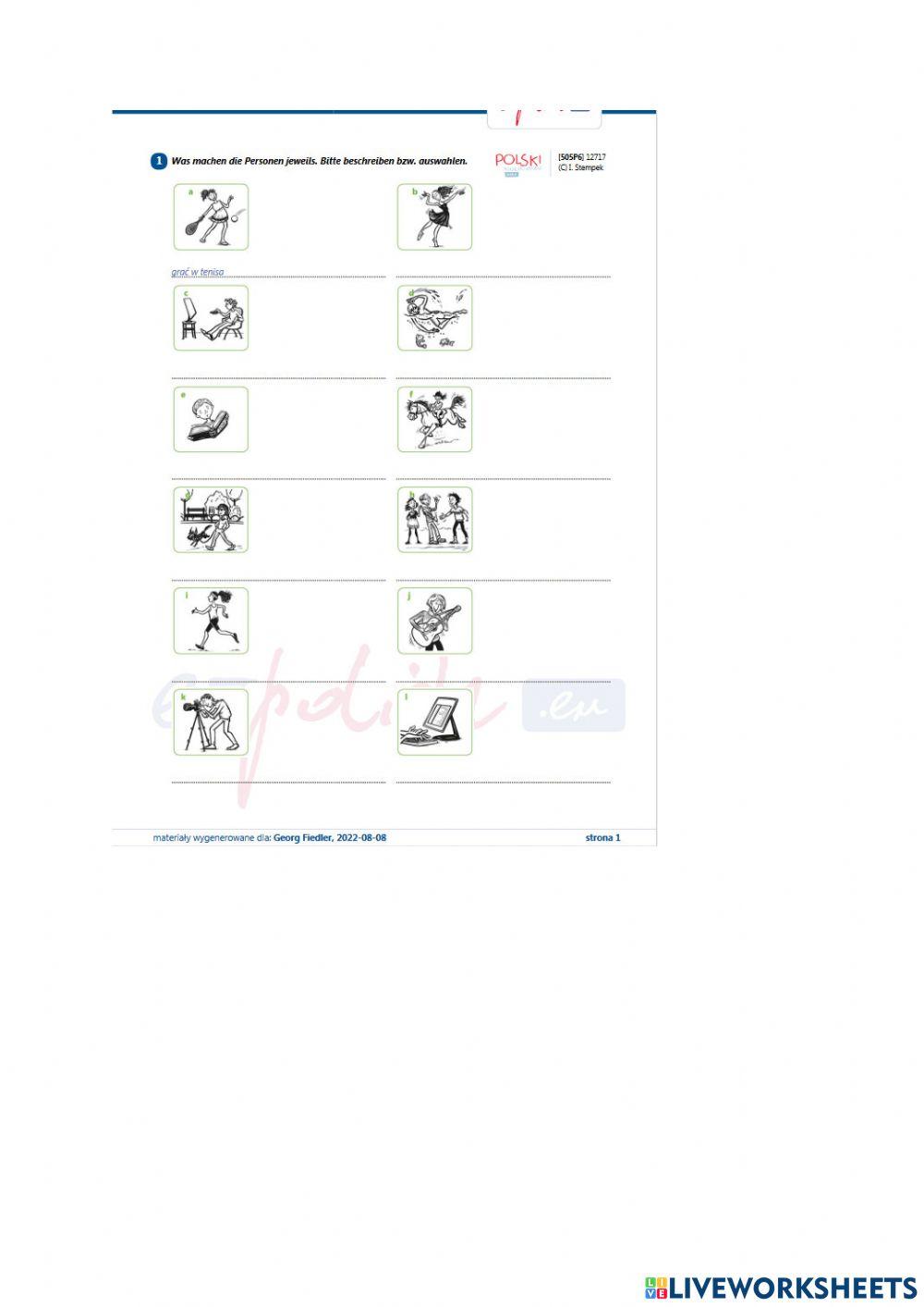 Wolny czas - czynności