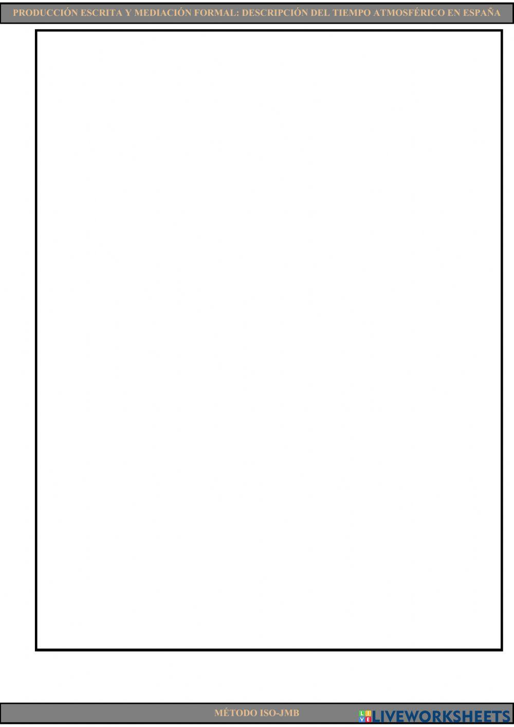 Writing 22 y mediation. Descripción del tiempo atmosférico en España