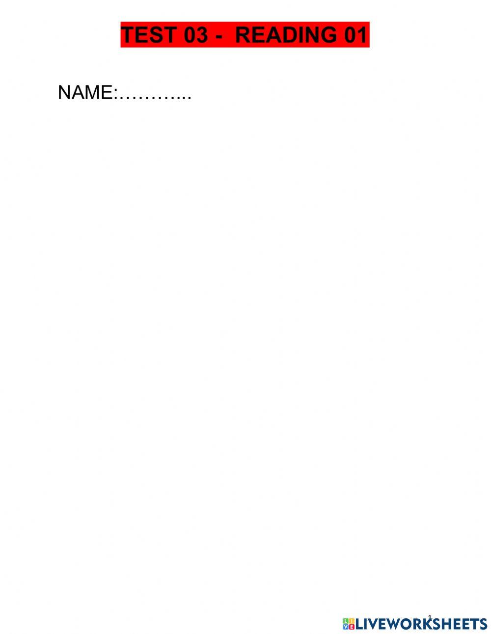 official Test 03 - Reading 01