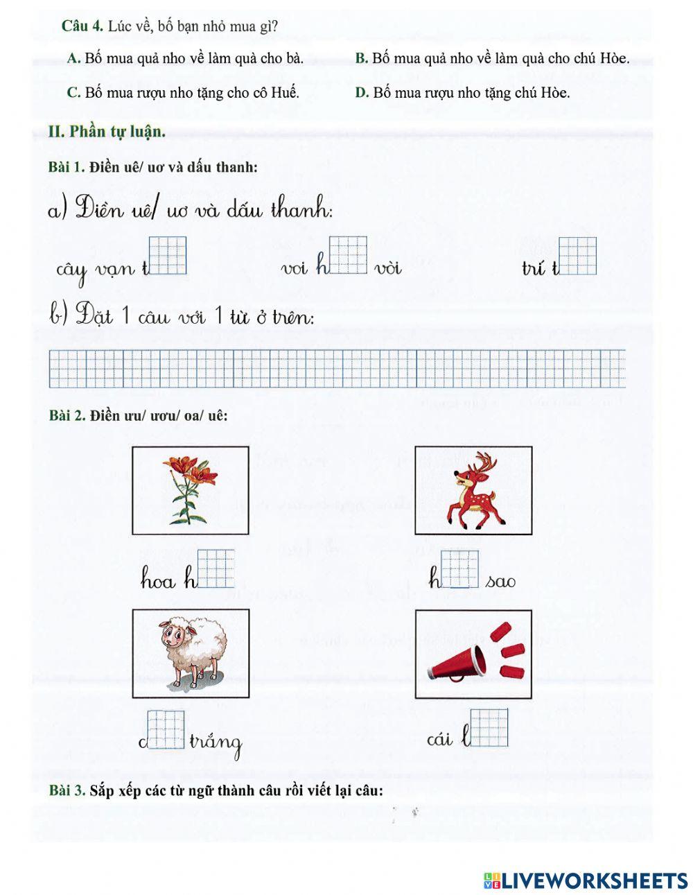 Tiếng Việt 1 - Tuần 22