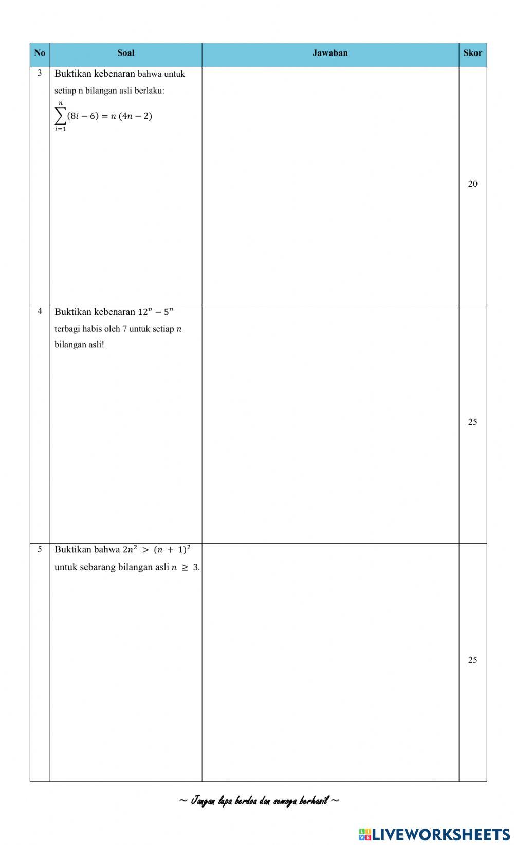 Penilaian Harian KD 3.1 dan 4.1 (A)