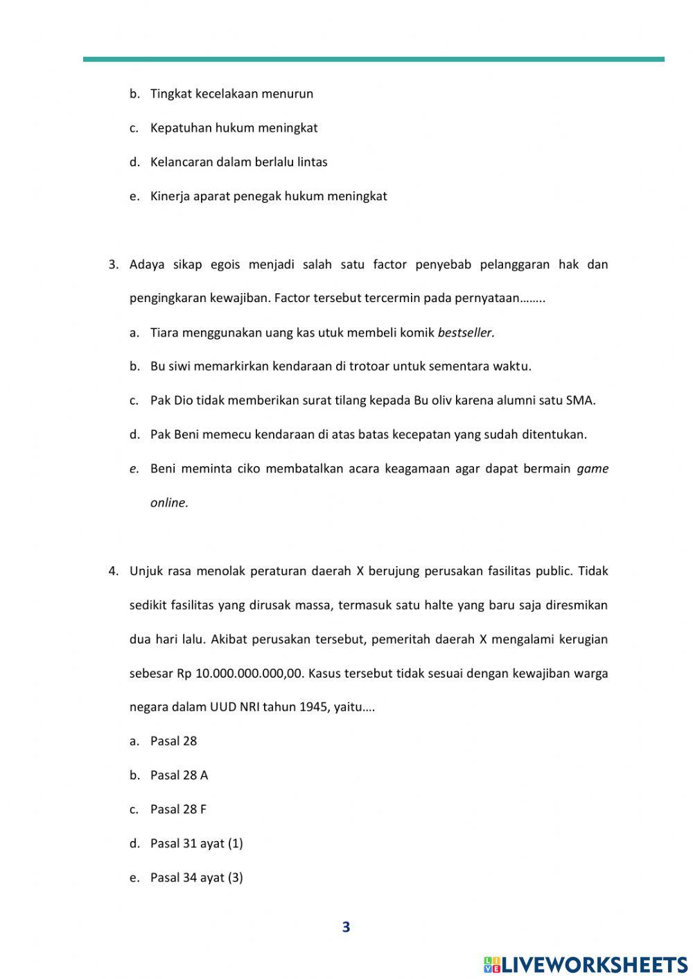 Uji Kompetensi 2 Kasus - Kasus Pelanggaran Hak dan Pengingkaran Kewajiban