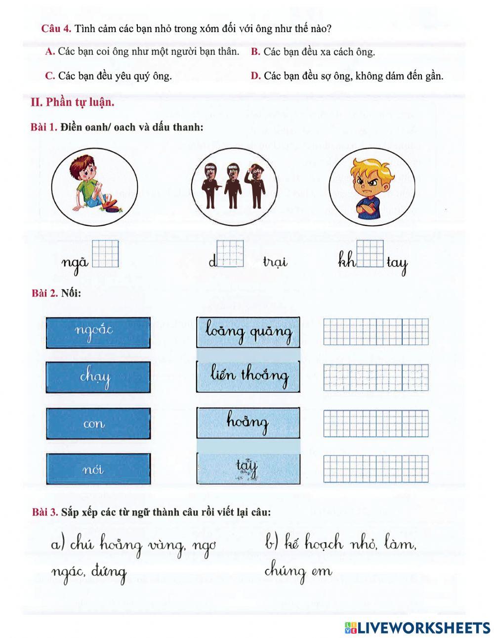 Tiếng Việt 1 - Tuần 25