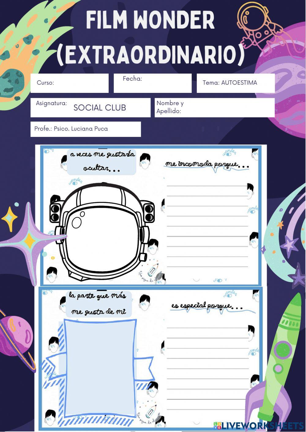 Ficha comprensiva WONDER (EXTRAORDINARIO)