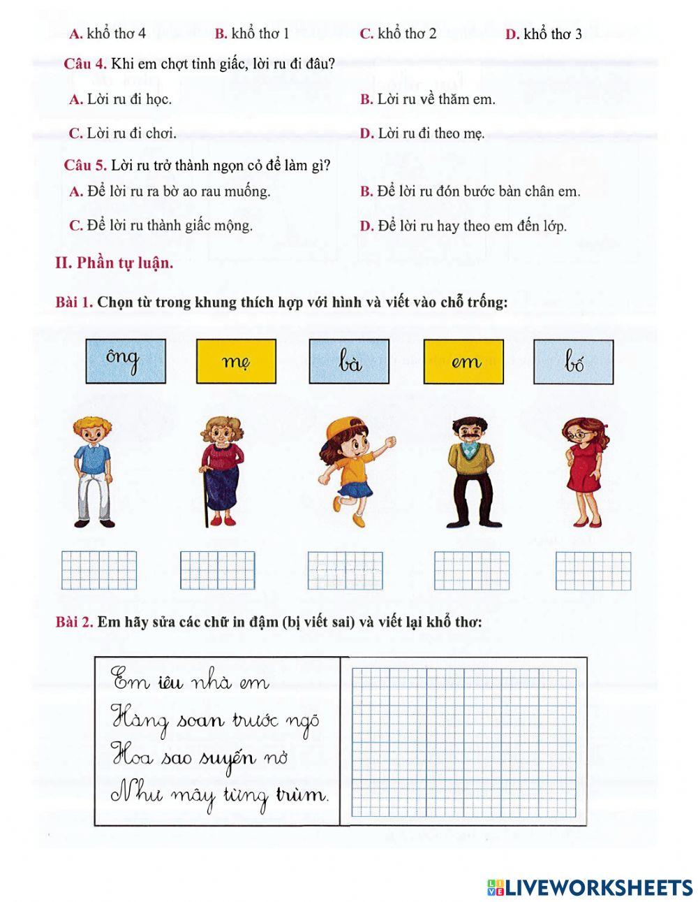 Tiếng Việt 1 - Tuần 27