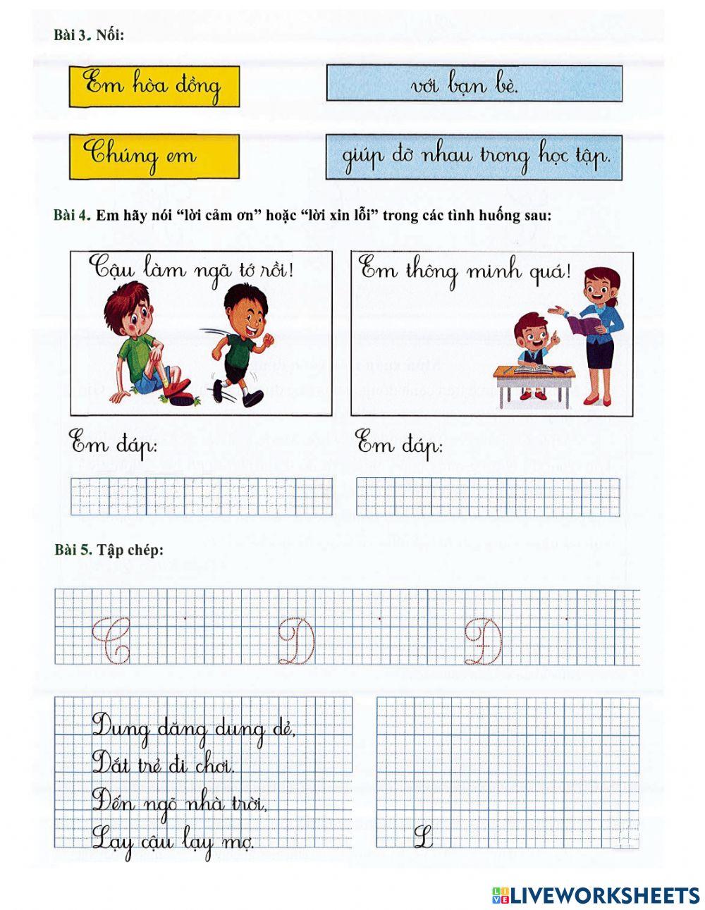 Tiếng Việt 1 - Tuần 28