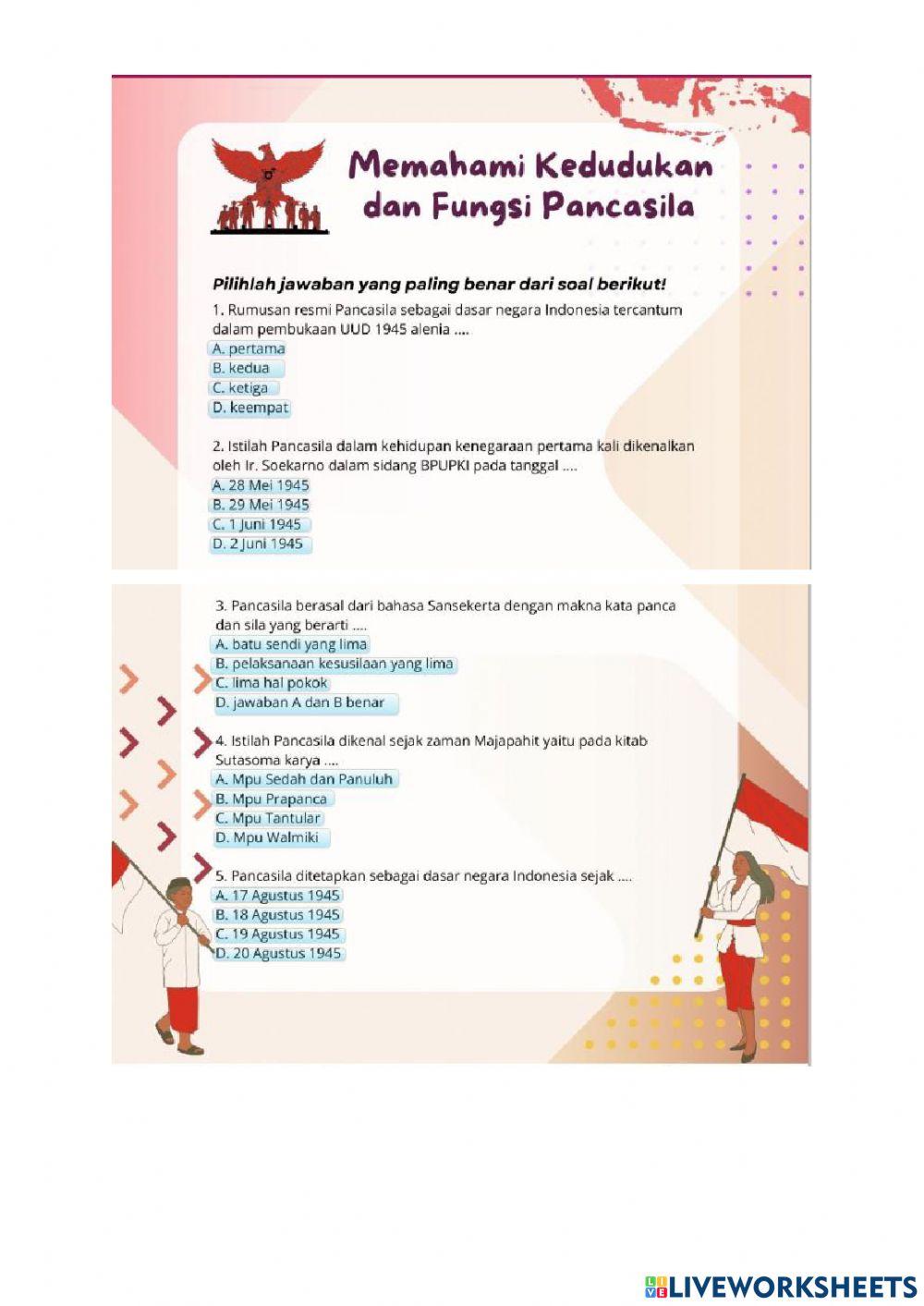 Lkpd kedudukan dan fungsi pancasila