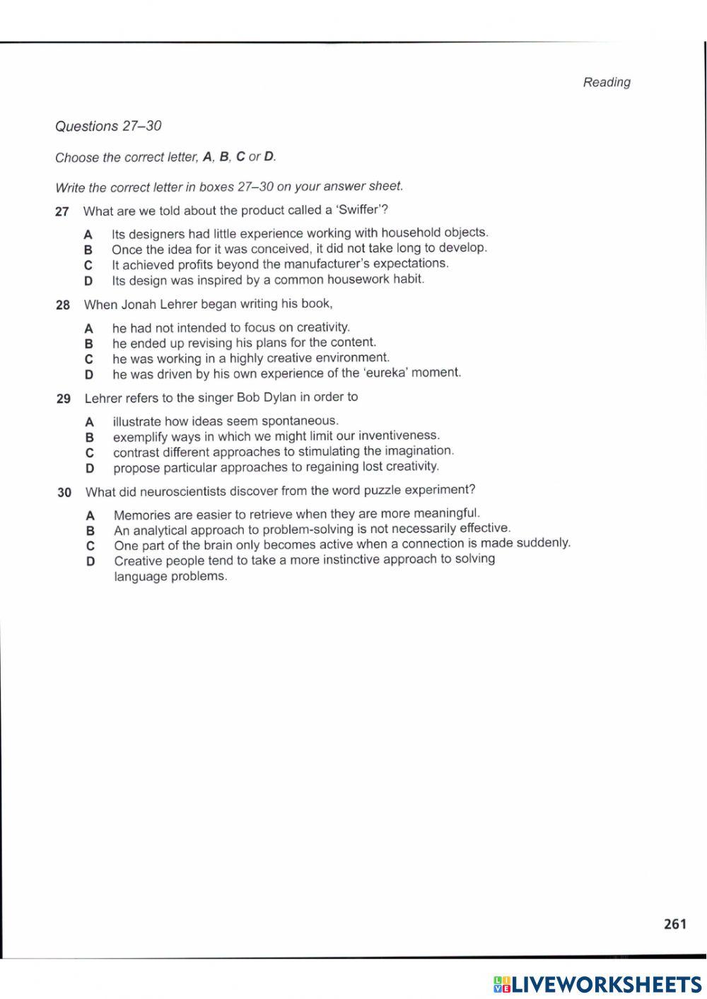 Official Test 06 - Reading 03