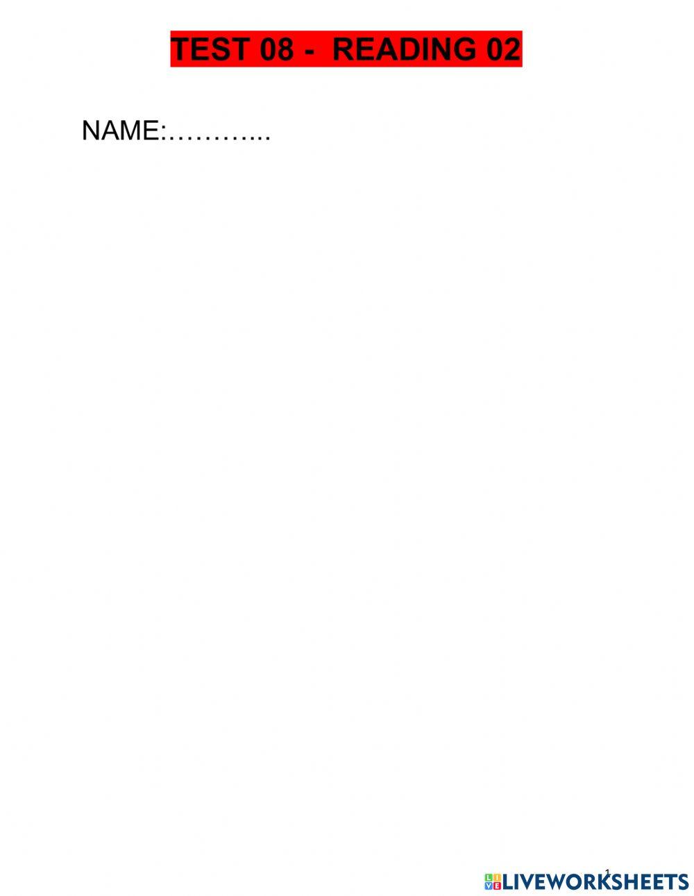 Official Test 08 - Reading 02