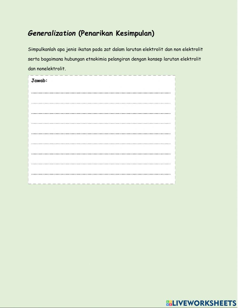 Jenis Ikatan pada Larutan Elektrlit dan NOnelektrlit