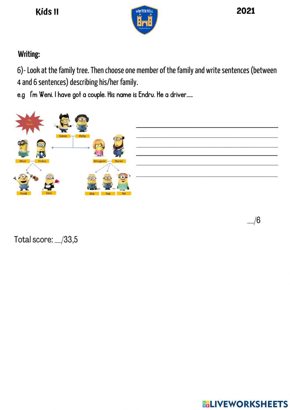 MID-TERM EXAM (TEENS - KIDS II)