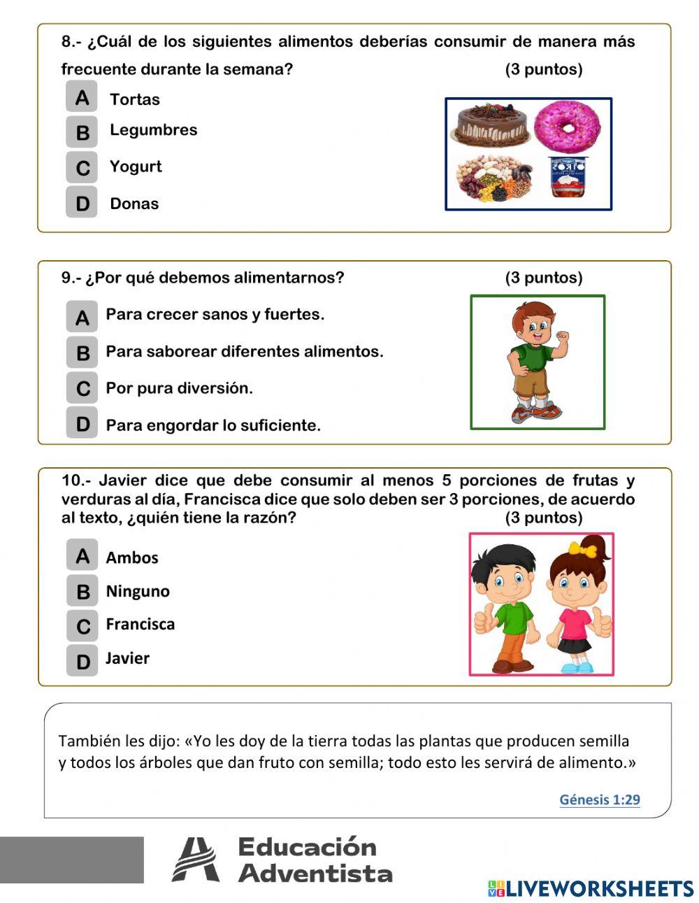 Evaluación Ciencias Naturales