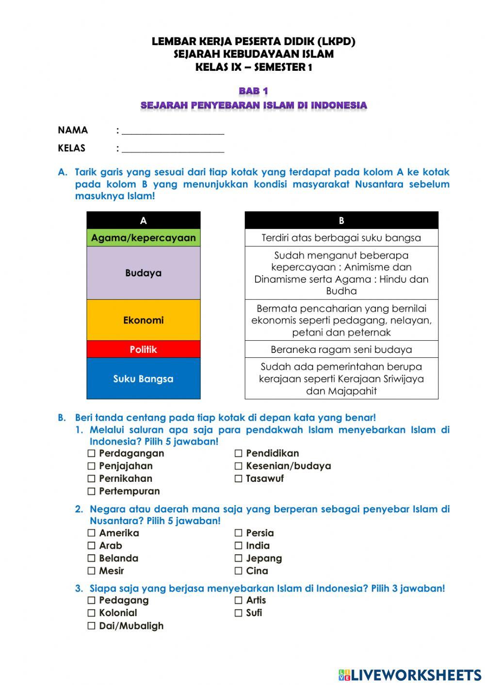 LKPD SKI Kelas 9 Bab 1