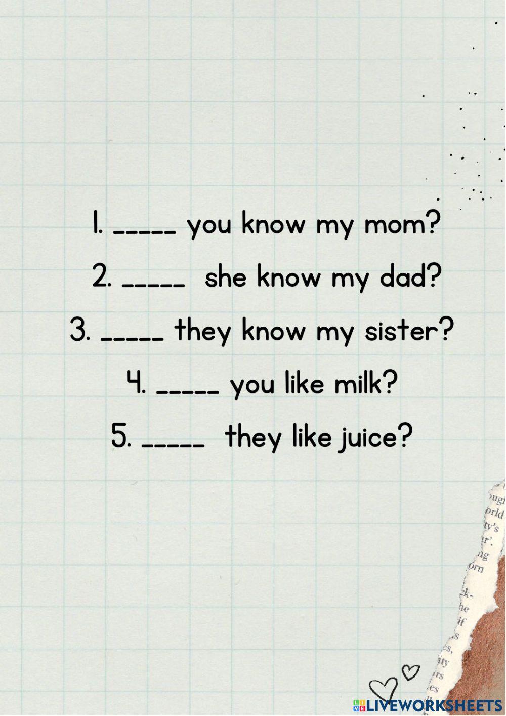 Do-Does free worksheet | Live Worksheets