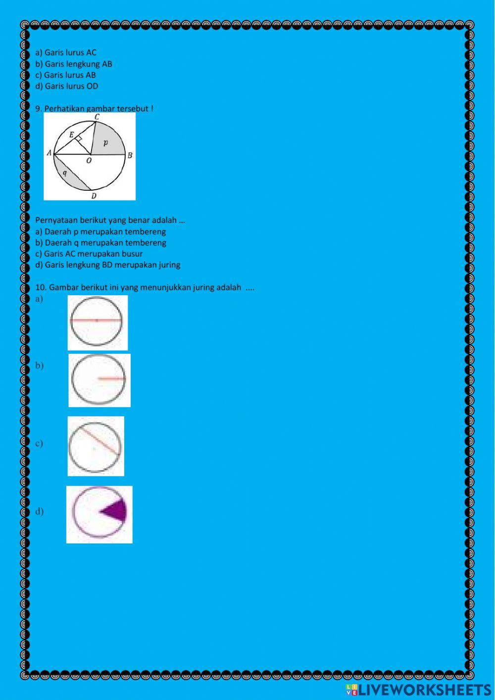 Lembar kerja matematika
