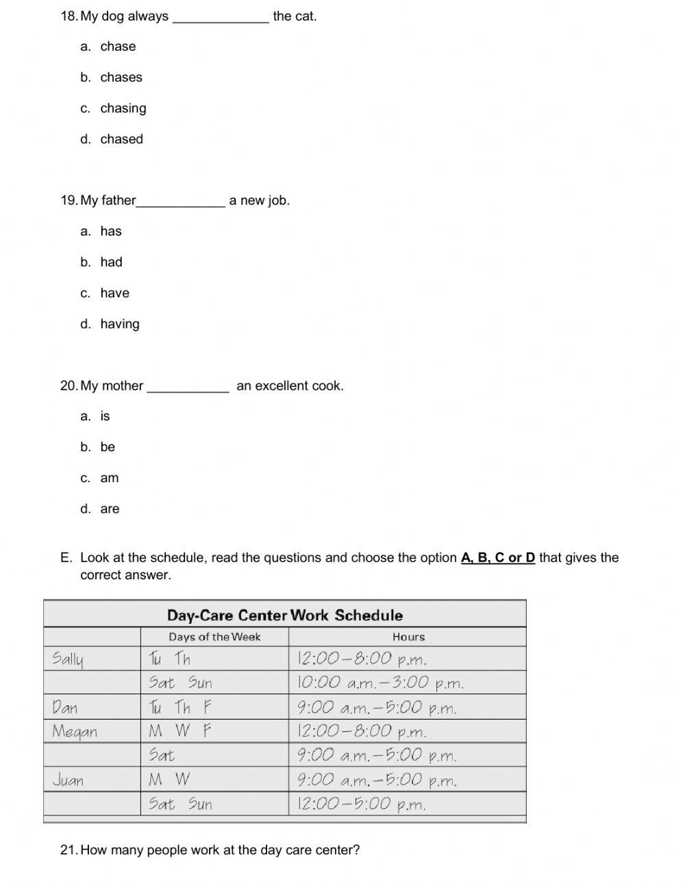 WRITING PLACEMENT TEST 2022