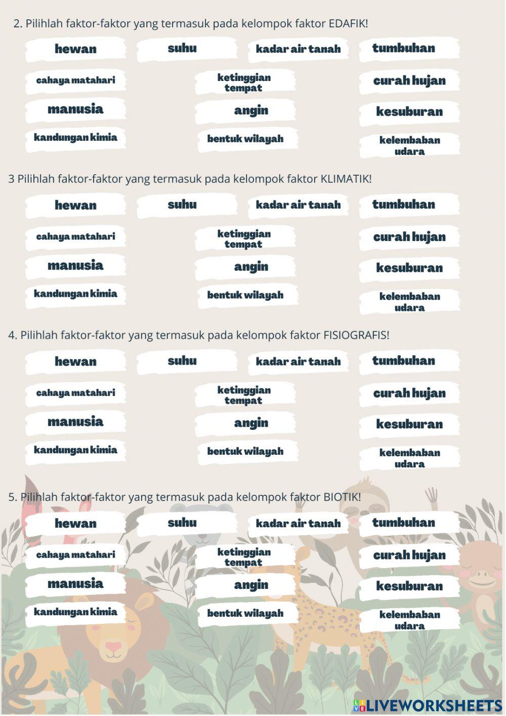 Faktor yang mempengaruhi persebaran flora fauna