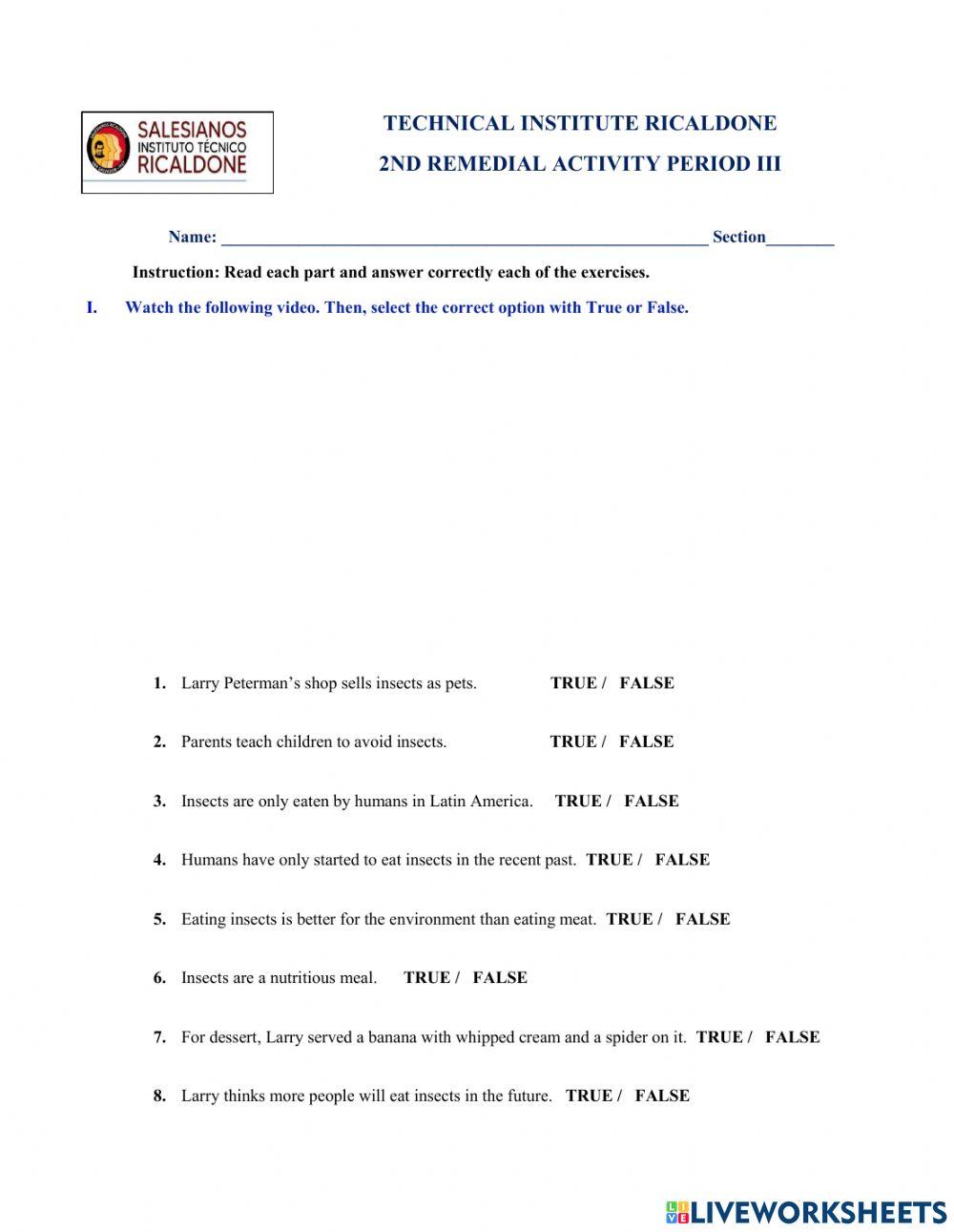 2ND REMEDIAL ACTIVITY PERIOD III