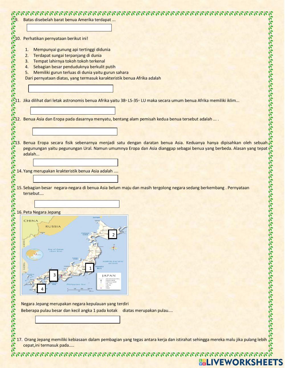 Ips online exercise for 9 | Live Worksheets