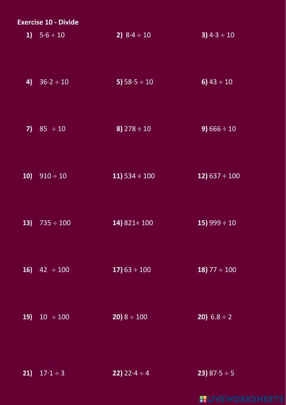 L3 dividing decimals
