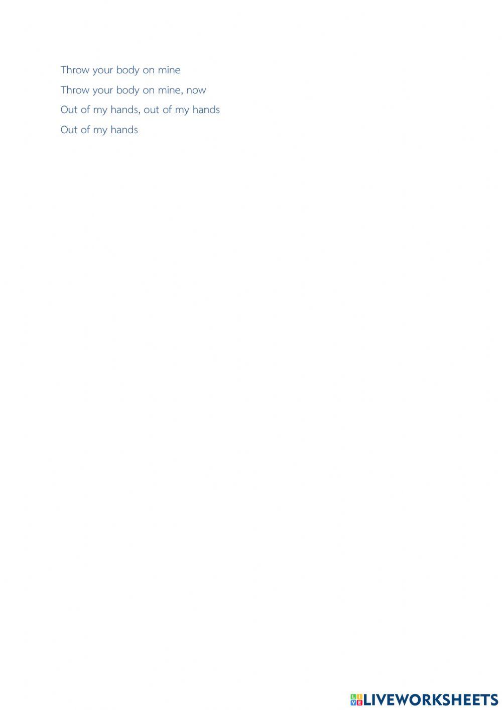 Listening song worksheet