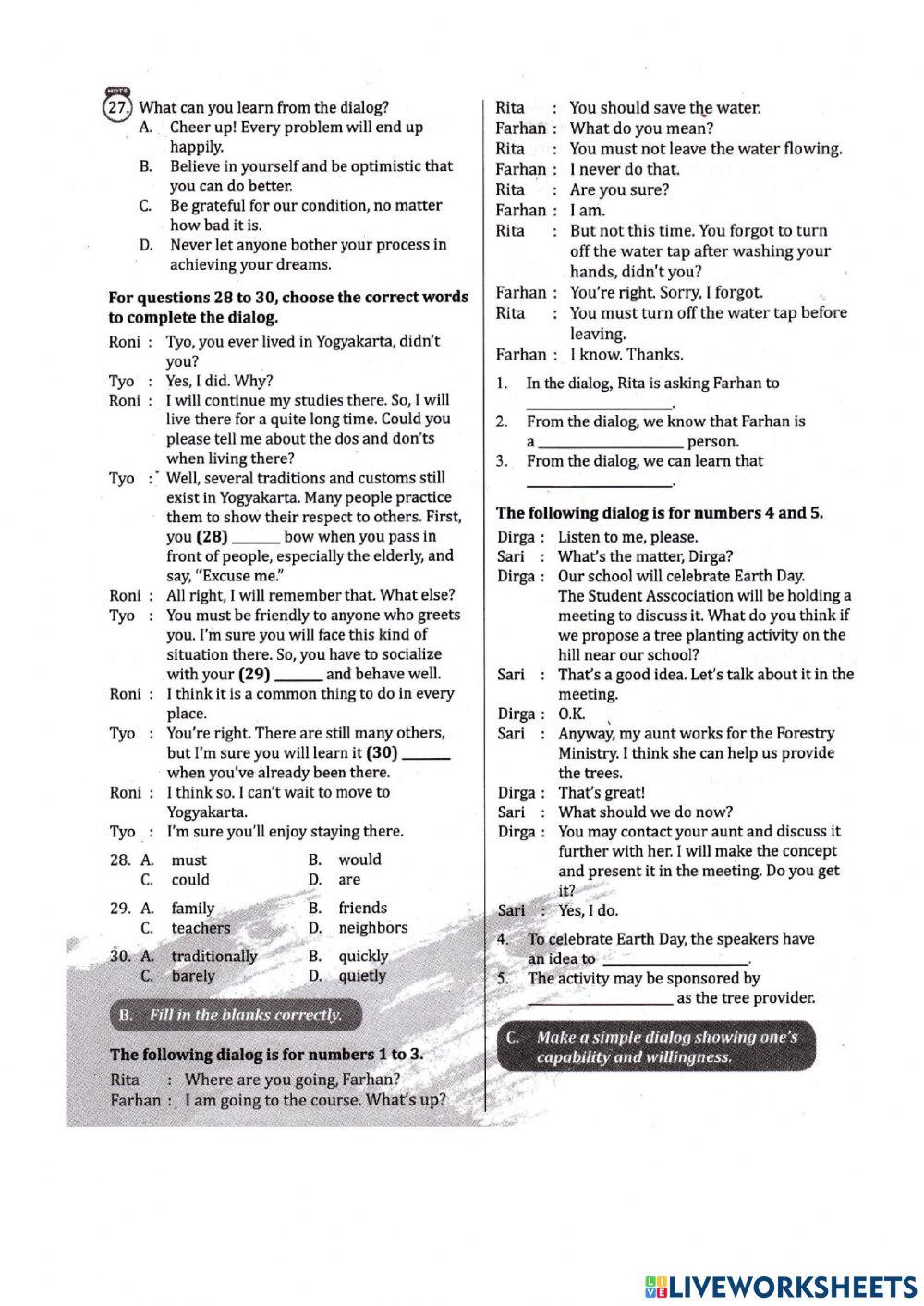 Latihan PTS1 Bahasa Inggris 8A 1 2022-2023