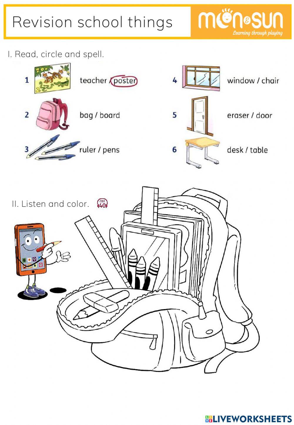 Phonic 2 - review school things