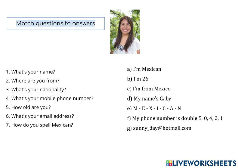 Giving personal information