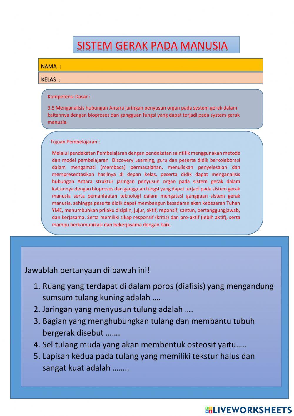 LKPD Sistem Gerak Pada Manusia