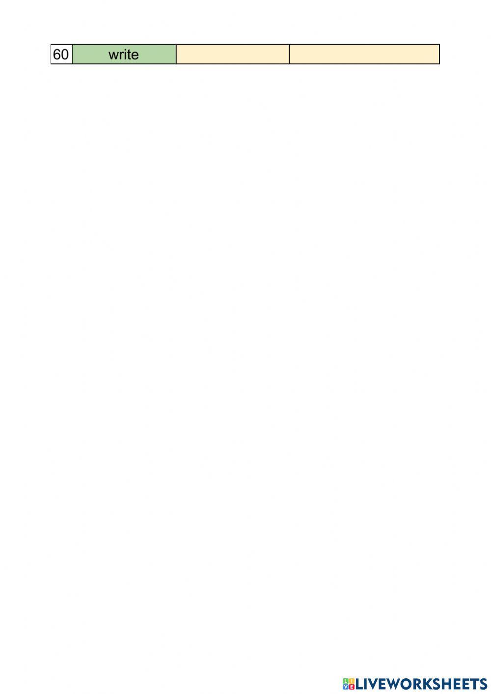 Irregular Verbs - Past Simple and Past Participle