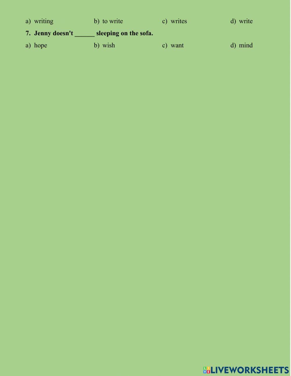 Infinitives and gerunds