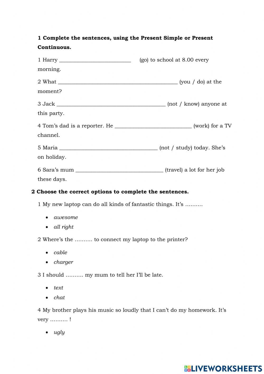 Present Simple-Present Continuous