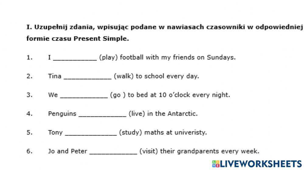 Present Simple exercise