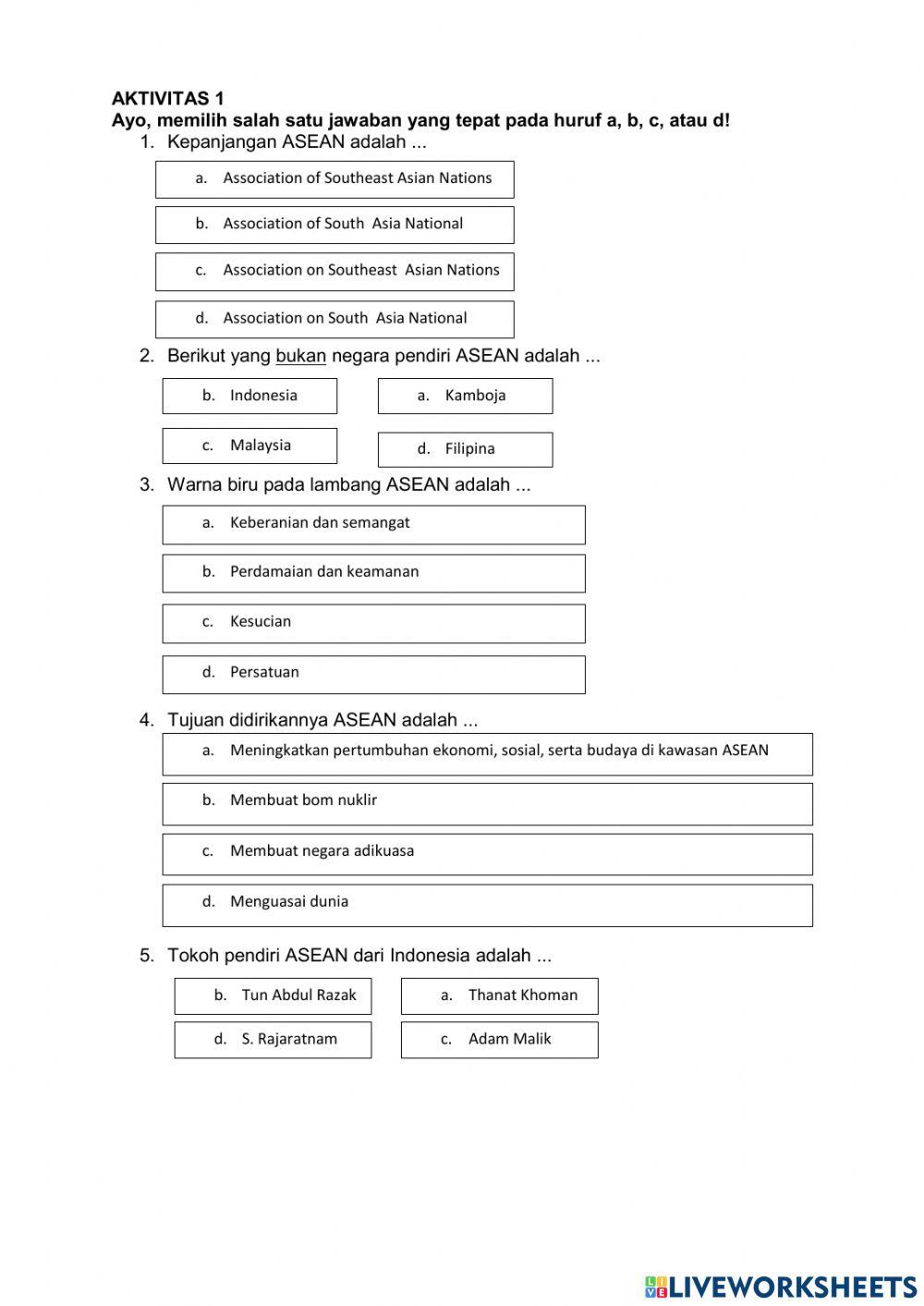 Asean sjrh krktr sos bud geo