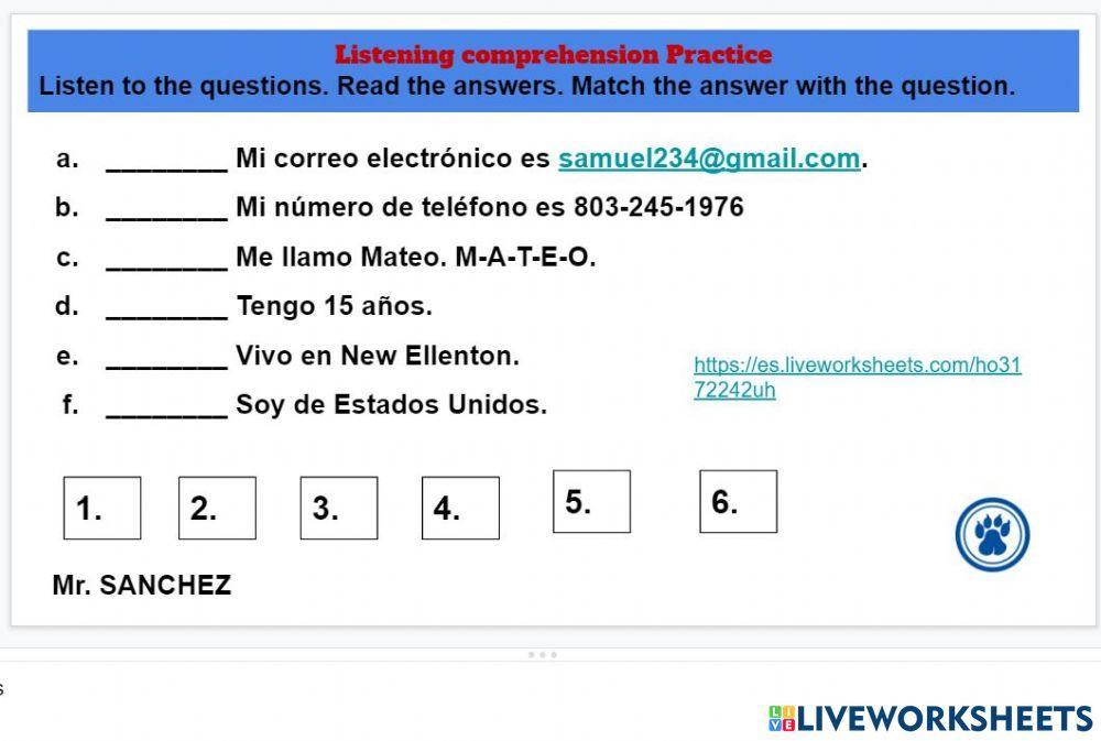 Ask and answer. Giving Personal information.
