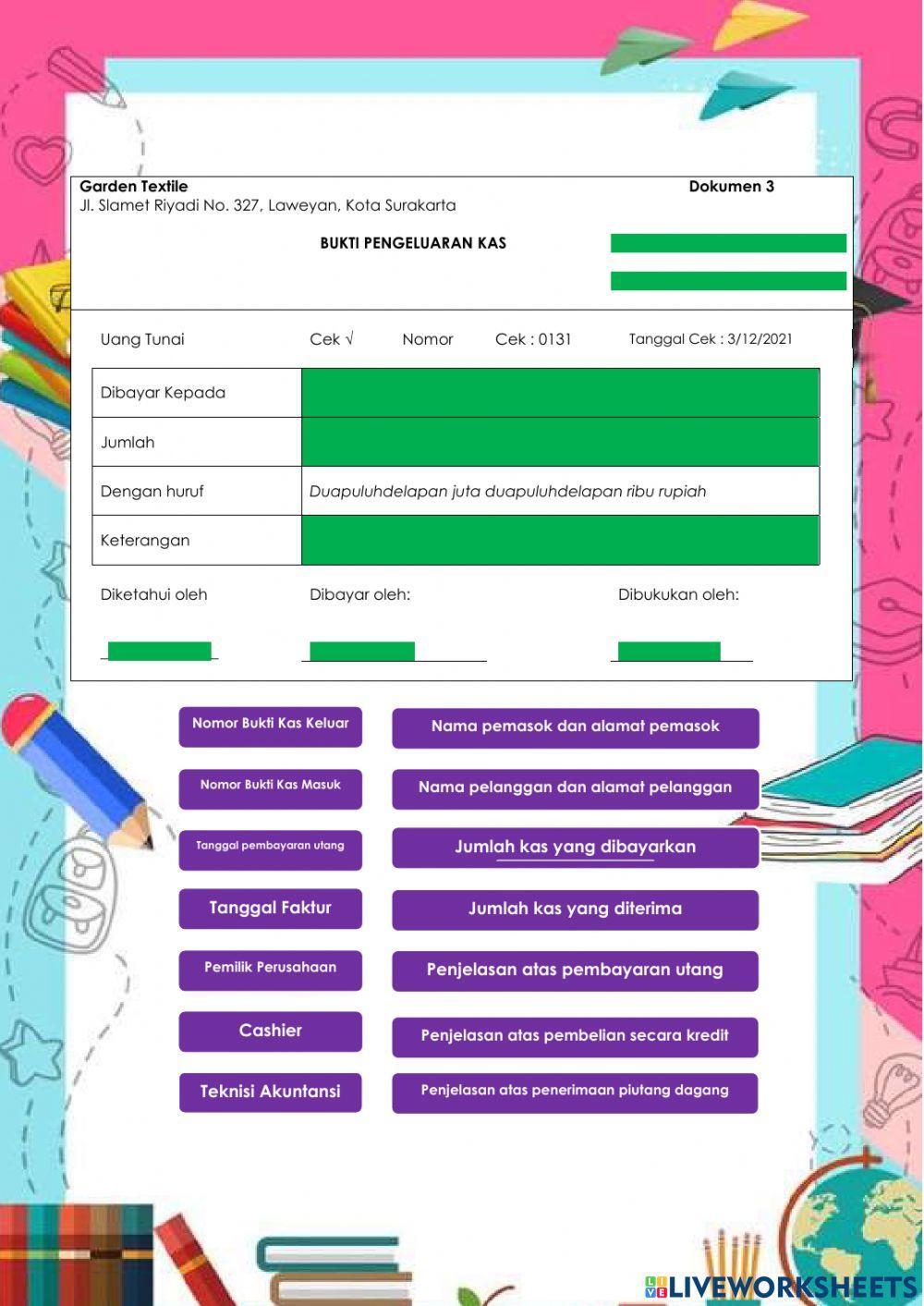 LK 1 - Komponen Bukti Kas Keluar