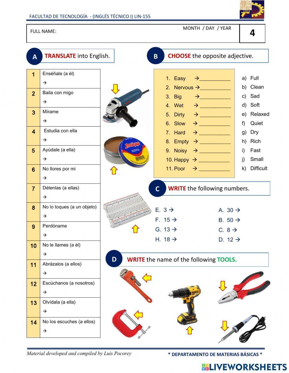 Imperatives & Adjectives