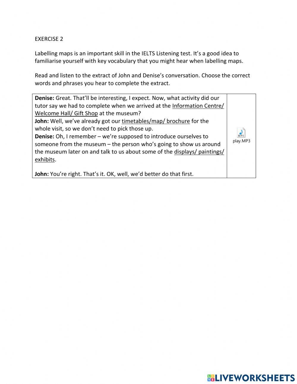 IE1, Unit 4, Listening, Exercise 2